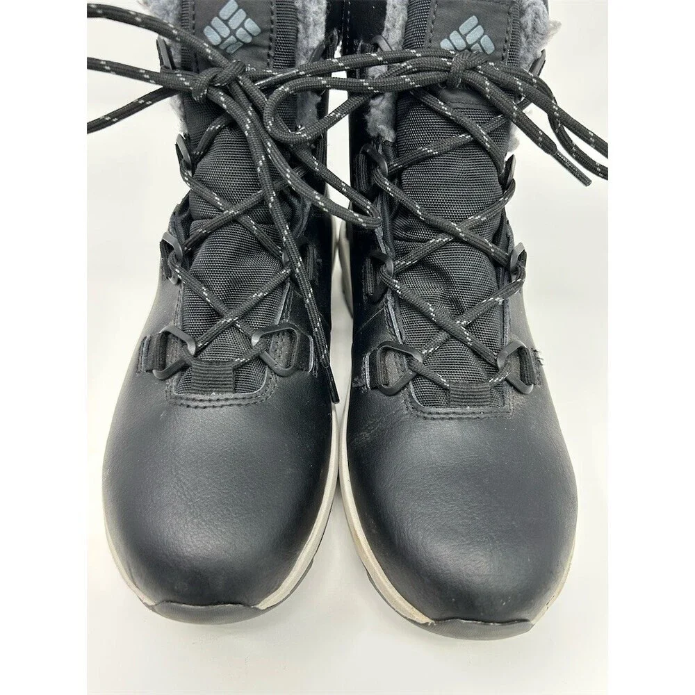Columbia Moritza Snow Boots Black Gray Waterproof Insulated Lace Up Size 8